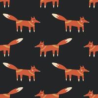 Seamless pattern with red foxes vector