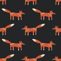 Seamless pattern with red foxes vector