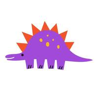 Flat illustration with little dinosaur vector