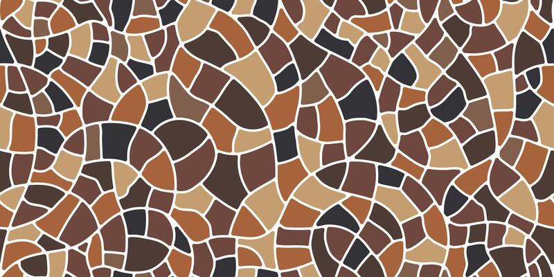 Mosaic stone tile pattern, brown paving floor