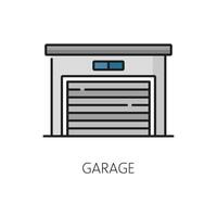 Real estate mortgage, house garage thin line icon vector