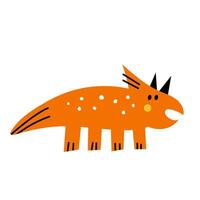 Flat illustration with little dinosaur vector