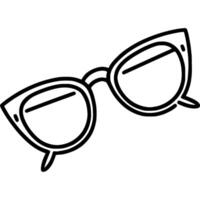 Elegant women glasses in monochrome. Business woman accessory. Simple minimalistic in black and white drawing on white background vector