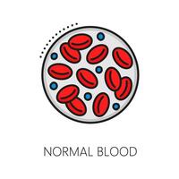 Hematology color line icon of normal blood cells vector