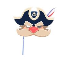 Pirate carnival photo booth mask, costume, props vector