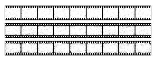 Old grunge movie film long strip, cinema filmstrip vector