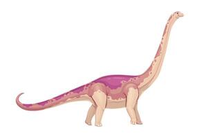 mamenquisaurio prehistórico dinosaurio con largo cuello vector