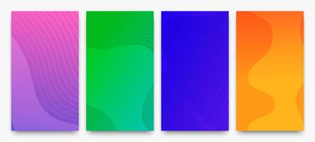Modern colorful gradient background with wave lines vector