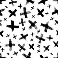 Seamless pattern with hand drawn cross symbols vector