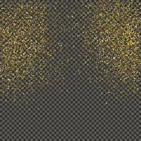 Gold glittering dust on a gray background. Dust with gold glitter effect and empty space for your text. illustration vector