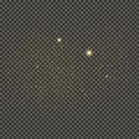 Gold glittering dust on a gray background. Dust with gold glitter effect and empty space for your text. illustration vector