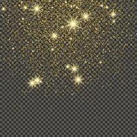 Gold glittering dust on a gray background. Dust with gold glitter effect and empty space for your text. illustration vector