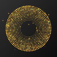 Abstract gold glowing halftone dotted background vector