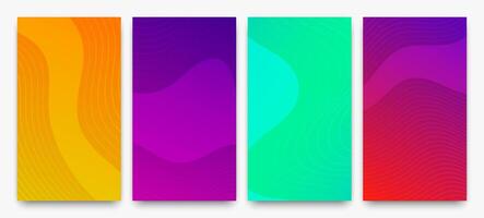 Modern colorful gradient background with wave lines vector