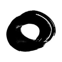 Black grunge brush strokes in circle form vector