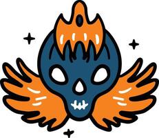 A skull with a cross on it vector