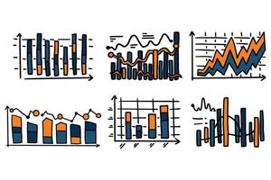 un conjunto de gráficos con diferente formas y tamaños vector