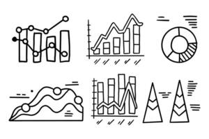 A set of graphs with different shapes and sizes vector