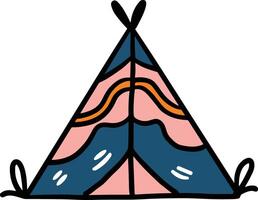 A tent with a door and a window vector