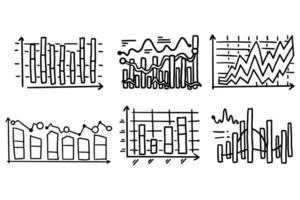 A set of six graphs with different shapes and sizes vector