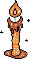 A candle with a wick is lit and dripping wax vector