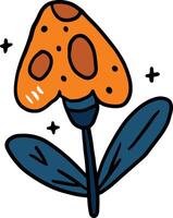 A mushroom with a smiley face drawn on it vector