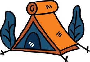 A tent with a door and a window vector