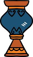 A trophy cup with a leaf design on it vector