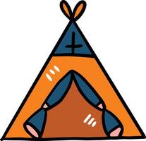 A tent with a door and a window vector
