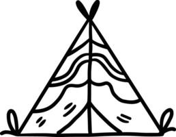 A tent with a door and a window vector