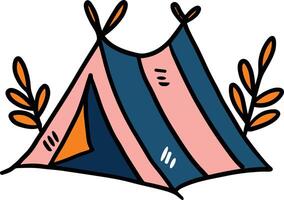 A tent with a door and a window vector