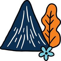 A mountain with trees in the background vector