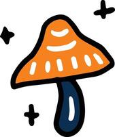 A mushroom with a smiley face drawn on it vector