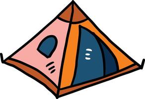 A tent with a door and a window vector