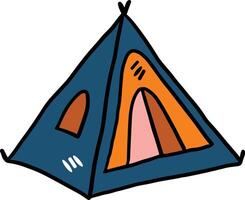 A tent with a door and a window vector