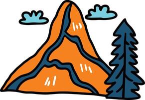 A mountain with trees in the background vector