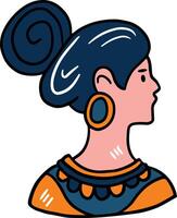 A woman with a head scarf and beads on her head vector