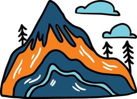 A mountain with trees in the background vector
