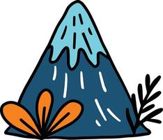 A mountain with trees in the background vector