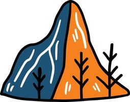 A mountain with trees in the background vector