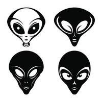 extraterrestre cara negro color ilustración vector