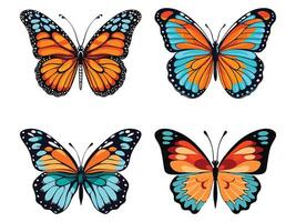 conjunto de mariposa clipart ilustración vector