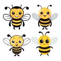 conjunto de miel abeja clipart ilustración vector