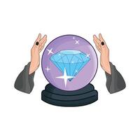 ilustración de magia cristal pelota vector