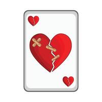 illustration of ace of broken heart vector