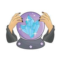 ilustración de magia cristal pelota vector