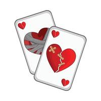 illustration of ace of broken heart vector