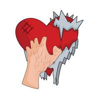 ilustración de roto corazón vector