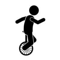 a circus performer riding a unicycle vector