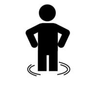 illustration of a man being flooded, flooding vector